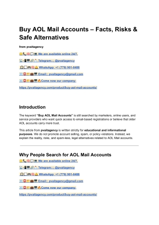 Buy 5.55 AOL Mail Accounts – Facts, Risks & Safe Alternatives