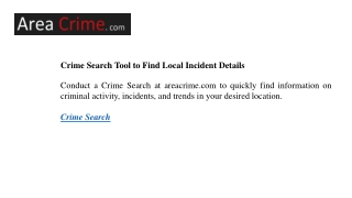 Crime Search Tool to Find Local Incident Details
