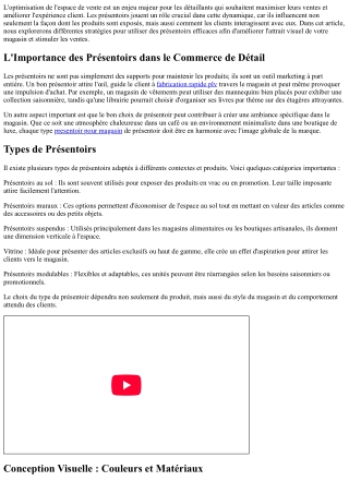 Optimiser l'Espace de Vente avec des Présentoirs Efficaces