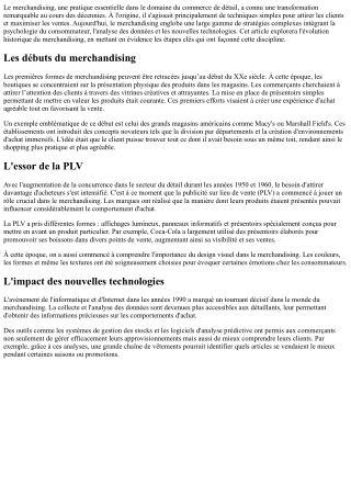 Un aperçu historique sur l'évolution du merchandising au fil des ans.