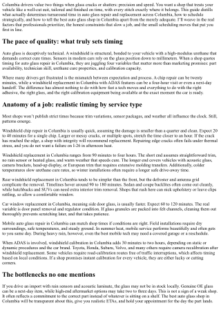 Best Auto Glass Shop in Columbia: Turnaround Time and Scheduling Tips