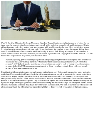 Suppose The At-fault Chauffeur Has Inadequate Insurance To Cover All My Damages?