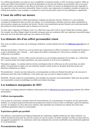 Coffrets personnalisés : Tendances 2023 à ne pas manquer !