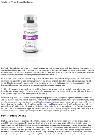 Best Peptides For Weight-loss