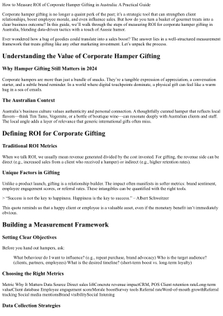 How to Measure ROI of Corporate Hamper Gifting in Australia: A Practical Guide