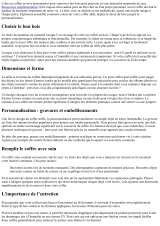 De l’amour aux souvenirs, créez votre coffre idéal!