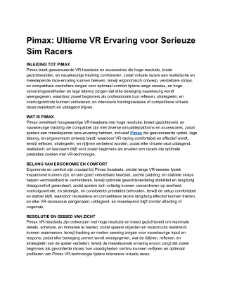 Pimax_ Ultieme VR Ervaring voor Serieuze Sim Racers