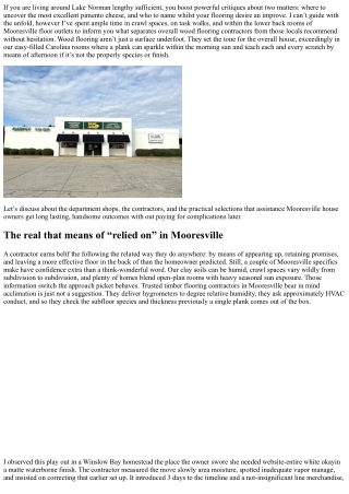 Trusted Wood Flooring Contractors Mooresville Homeowners Recommend