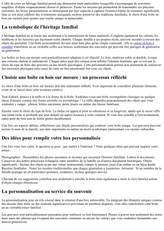 Créer un héritage familial grâce aux boxes personnalisées!