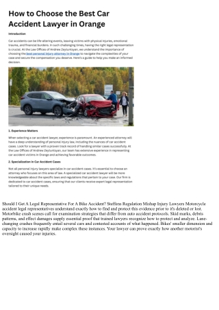 Should I Get A Legal Representative For A Bike Accident? Reiner & Frankel