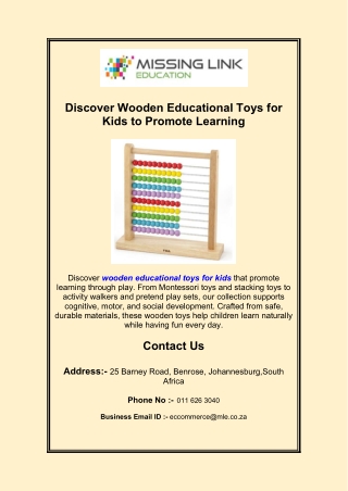 Discover Wooden Educational Toys for Kids to Promote Learning