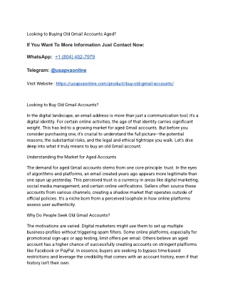 Looking to Buying Old Gmail Accounts Aged