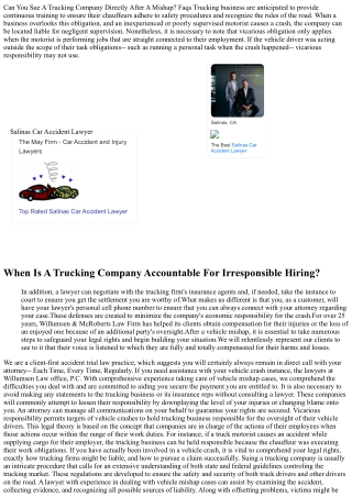 Can You File A Claim Against A Trucking Company Directly After A Crash? Frequent