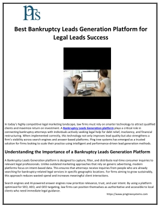 Best Bankruptcy Leads Generation Platform for Legal leads