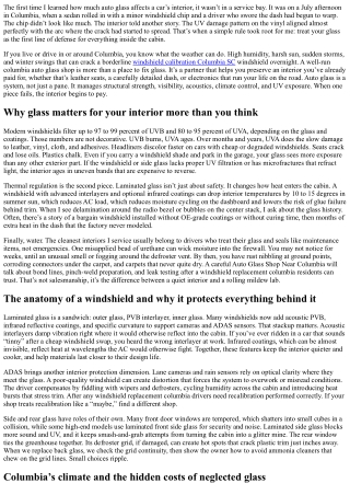 Columbia Auto Glass Shop: Protecting Your Vehicle’s Interior