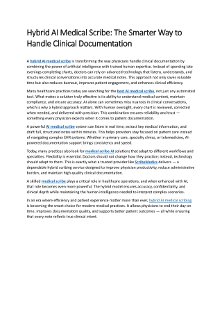 Hybrid AI Medical Scribe - scribemedics