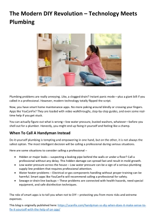 The Modern DIY Revolution – Technology Meets Plumbing