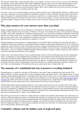 Columbia Auto Glass Shop: Protecting Your Vehicle’s Interior