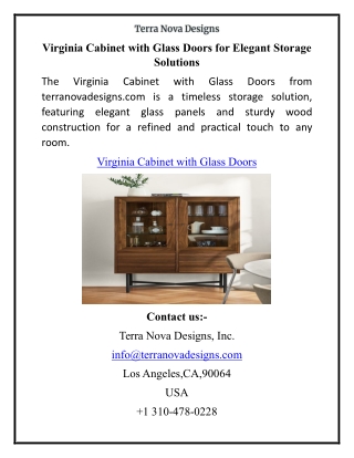 Virginia Cabinet with Glass Doors for Elegant Storage Solutions