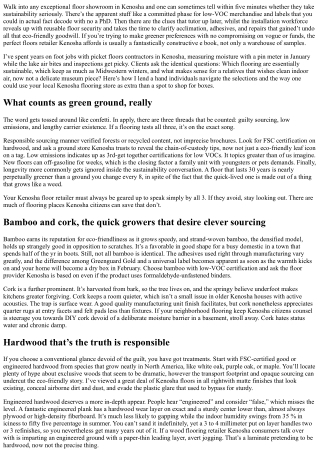 Eco-Friendly Options at Your Kenosha Flooring Store