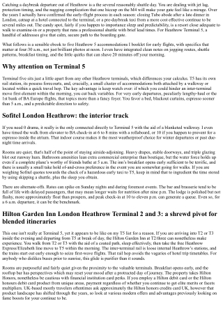 Heathrow five Hotels Worth Booking for Early Flights