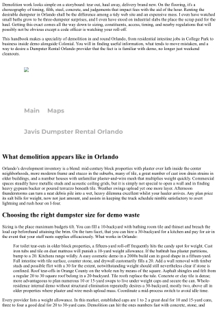 Dumpster Rental Orlando for Demolition Projects