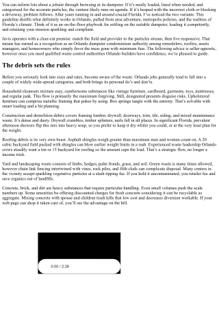 Orlando Dumpster Rental Authority: Debris Types and Best Practices by means of J