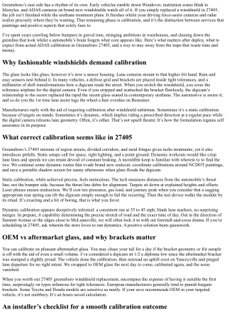 Windshield Calibration Greensboro 27405: Post‑Install Essentials