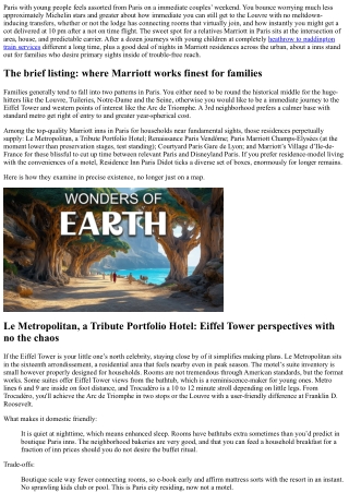 Best Marriott Hotel in Paris for Families Near Major Attractions