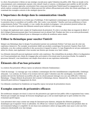 Présentoirs à thème : attirer un public ciblé avec succès