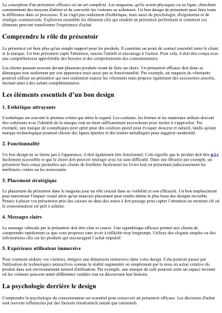 Les secrets d’un design de présentoir qui convertit les visiteurs en acheteurs