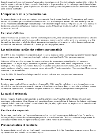 Événements Spéciaux : Comment le coffret personnalisé peut tout changer!