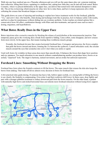 Botox for the Upper Face: Forehead, 11s, and Crow’s Feet