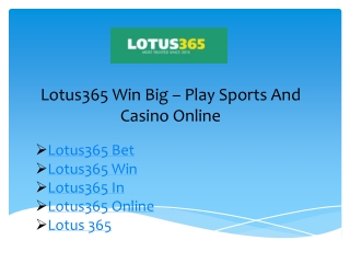Lotus365 Win Big – Play Sports And Casino Online
