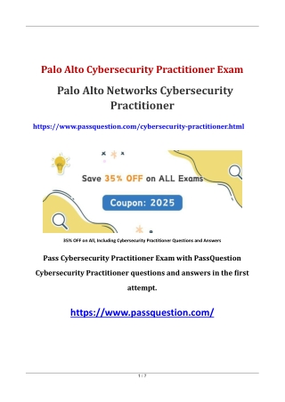 Palo Alto Networks Cybersecurity Practitioner PDF Questions