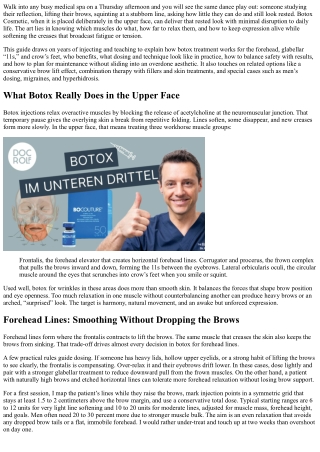 Botox for the Upper Face: Forehead, 11s, and Crow’s Feet