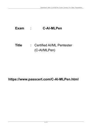 Certified AI-ML Pentester (C-AI-MLPen) PDF Dumps