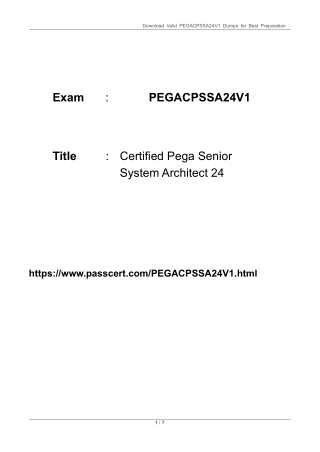 PEGACPSSA24V1 Certified Pega Senior System Architect 24 PDF Dumps