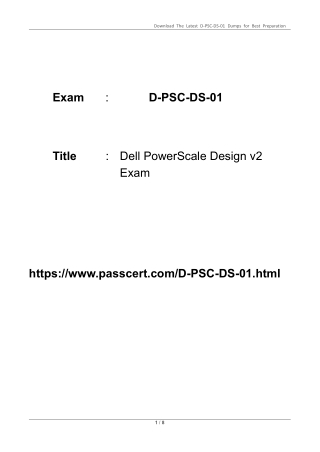 D-PSC-DS-01 Dell PowerScale Design v2 Exam Dumps