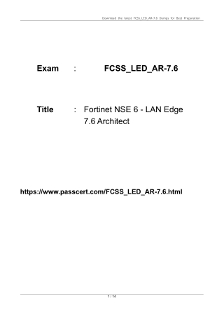 FCSS_LED_AR-7.6 NSE 6 - LAN Edge 7.6 Architect PDF Dumps