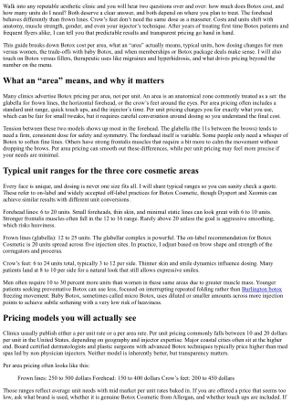 Botox Cost Per Area: Forehead, Crow’s Feet, Frown Lines Explained