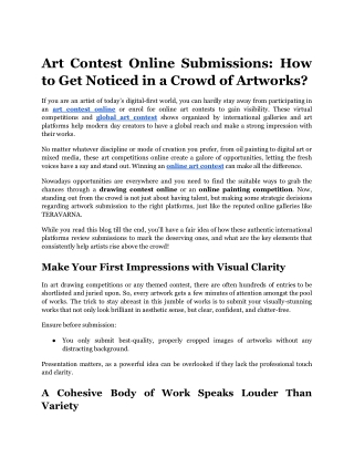 Art Contest Online Submissions_ How to Get Noticed in a Crowd of Artworks