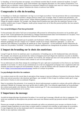 L'Influence du Branding sur la Conception de vos Présentoirs