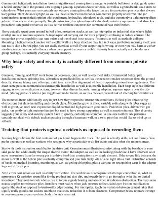 Commercial Helical Pile Installation Protection: Training, PPE, as well as Metho