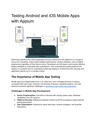 Testing Android and iOS Mobile Apps with Appium