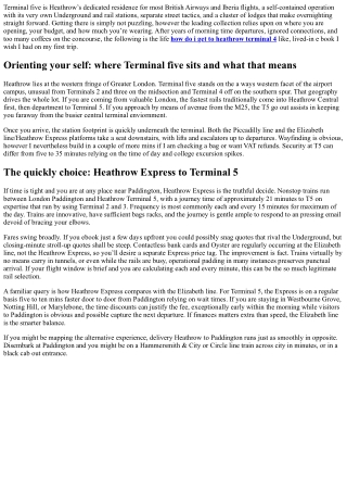 How Do I Get to Heathrow Terminal five? Tube, Train, and Bus Options