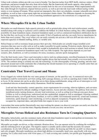 Micropile Installation Methods for Congested Urban Commercial Sites