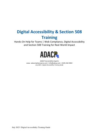 Digital Accessibility & Section 508 Training