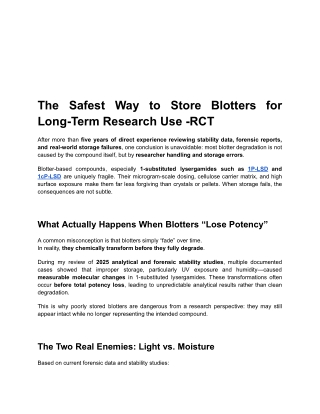 The Safest Way to Store Blotters for Long-Term Research Use