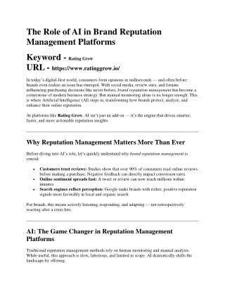 The Role of AI in Brand Reputation Management Platforms